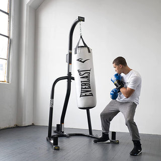 Saco de pancadas de boxe pesado Everlast Nevatear Fitness Workout 60 libras, platina