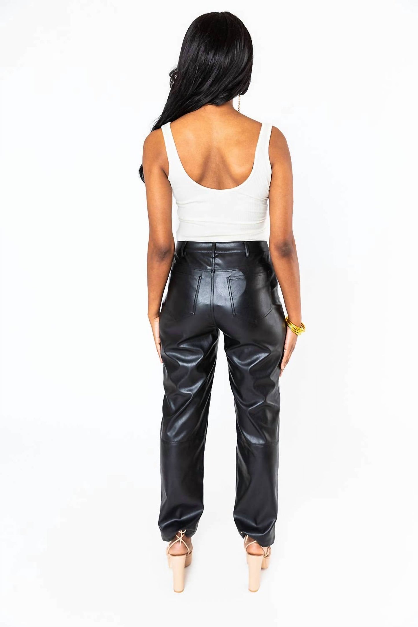 Buddylove - Calça Gomez Vegan Leather Cintura Alta