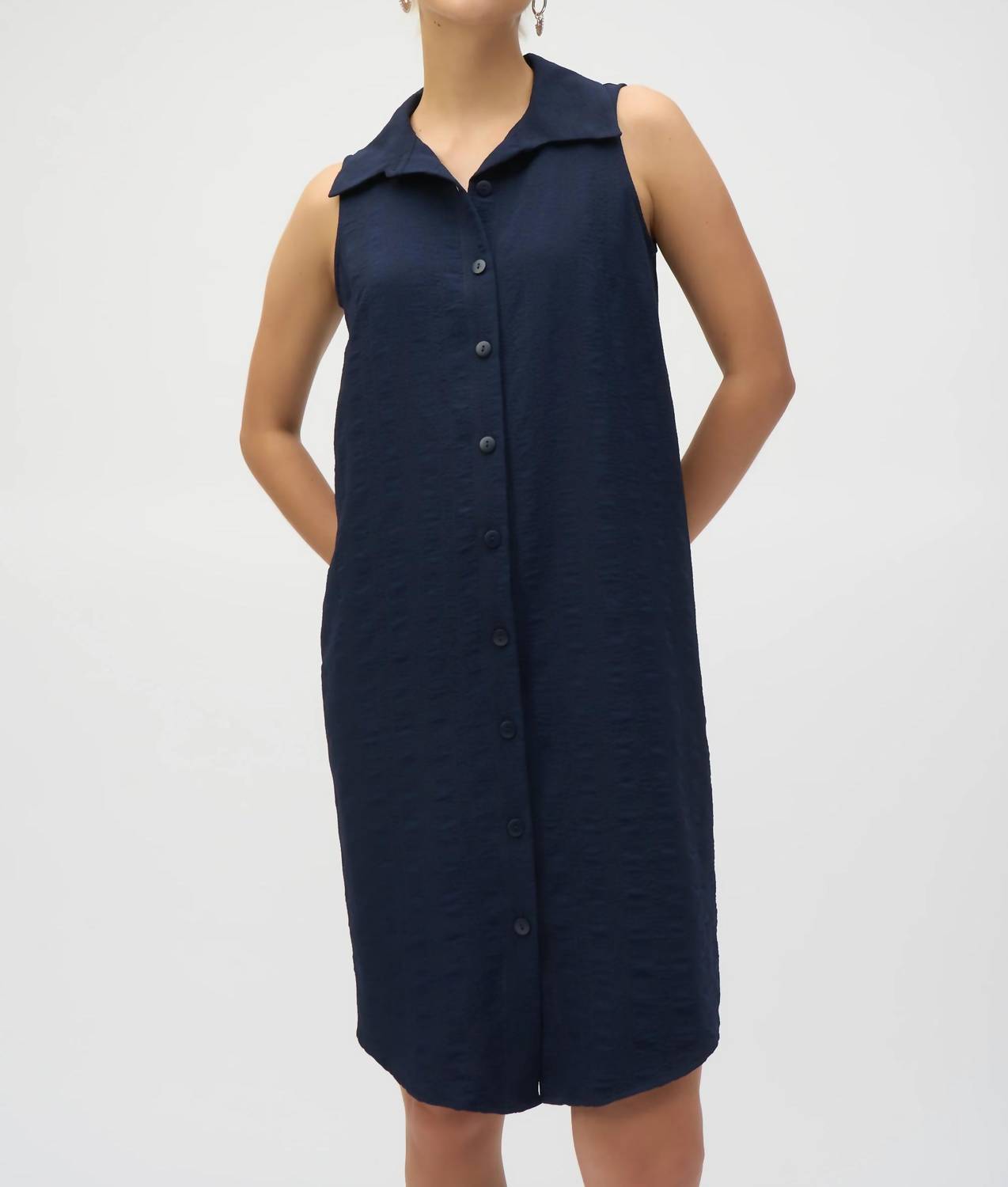 Joseph Ribkoff - Button-down Sleeveless Shirt Dress