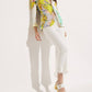 Oolala - Women's Linen Tapestry Button Blazer