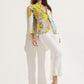 Oolala - Women's Linen Tapestry Button Blazer