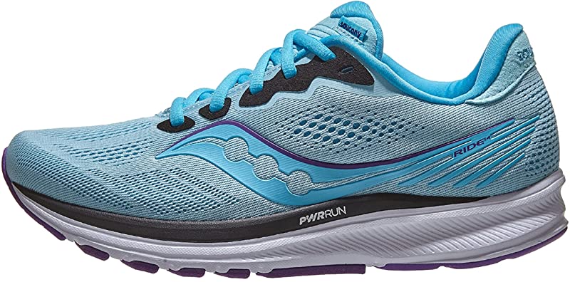 Tênis de corrida Saucony Ride 14 feminino, Powder/Concord, tamanho 7 B(M) EUA