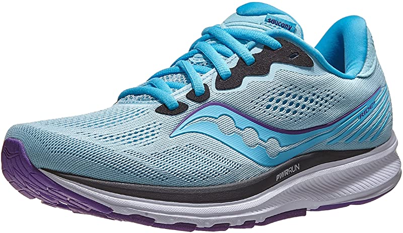 Tênis de corrida Saucony Ride 14 feminino, Powder/Concord, tamanho 7 B(M) EUA