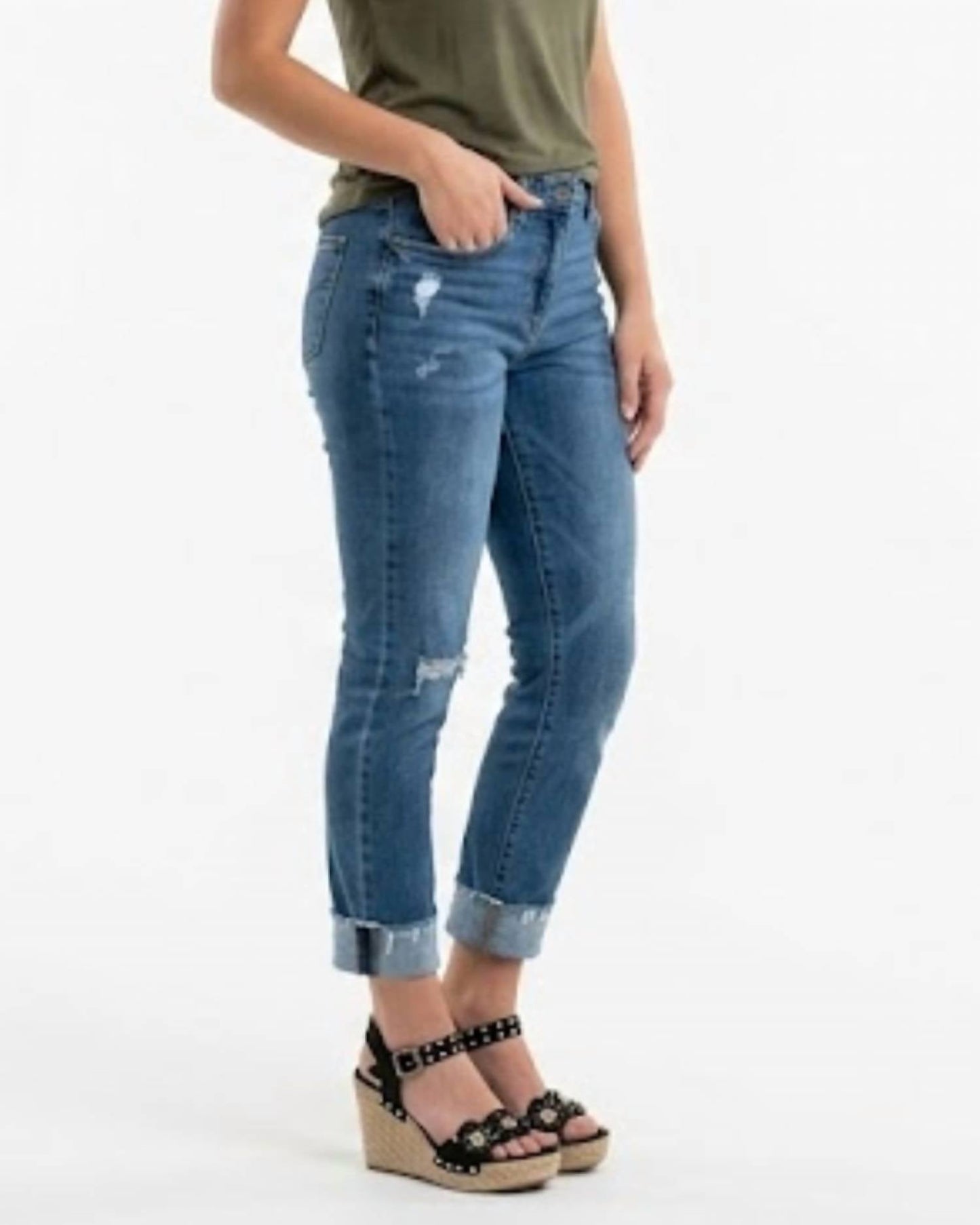 Judy Blue - Dottie Mid Rise Slim Fit Jeans