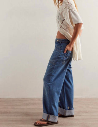 Free People - Calça Jeans Palmer com Punho