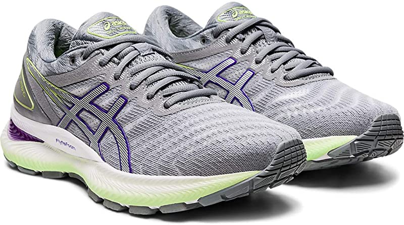 Tênis de corrida feminino ASICS Gel-Nimbus 22, prateado, tamanho 6 B(M) EUA