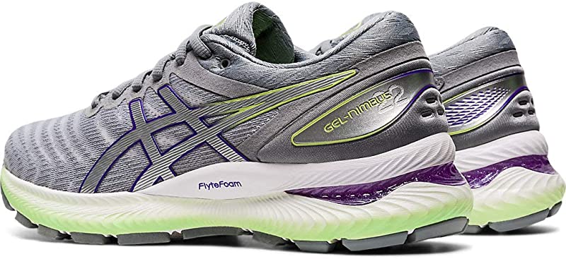 Tênis de corrida feminino ASICS Gel-Nimbus 22, prateado, tamanho 6 B(M) EUA