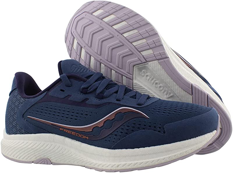 Tênis de corrida Saucony Freedom 4 feminino Storm/Lilás tamanho 6 B(M) EUA