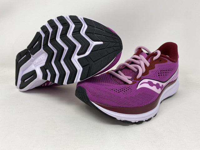 Tênis de corrida Saucony Ride 14 feminino Razzle/Fairytale tamanho 6 B(M) EUA