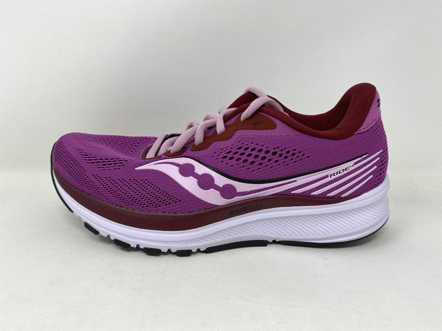 Tênis de corrida Saucony Ride 14 feminino Razzle/Fairytale tamanho 6 B(M) EUA