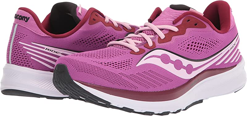 Tênis de corrida Saucony Ride 14 feminino Razzle/Fairytale tamanho 10 B(M) EUA