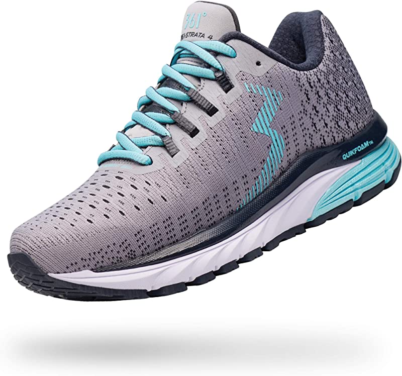 Tênis de corrida feminino Strata 4 361 Degrees, cor Sleet/Ebony, tamanho 6 B(M) EUA