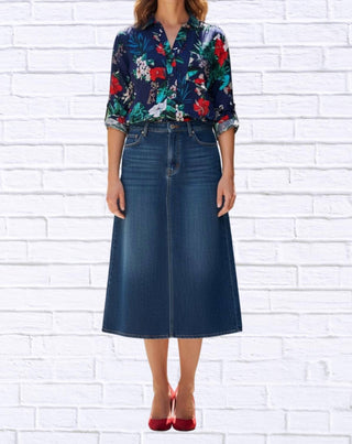 Diva Usa - Tropical Floral Viscose Button-up Shirt