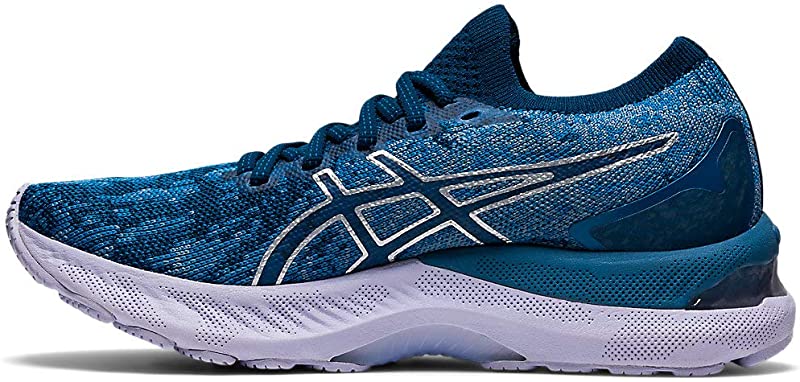 Tênis de corrida ASICS Gel-Nimbus 23 Knit feminino, cinza, tamanho 6 B(M) EUA