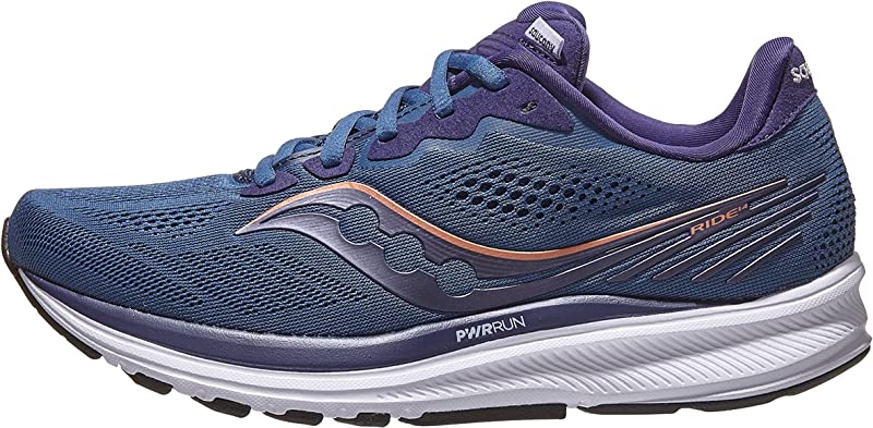 Tênis de corrida Saucony Ride 14 feminino, meia-noite/cobre, tamanho 6 B(M) EUA