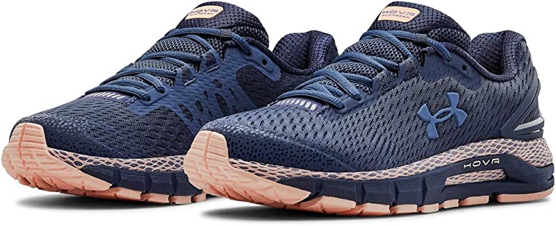 Tênis de corrida Under Armour HOVR Guardian 2 feminino, azul, tinta/pêssego, tamanho 8 B(M) EUA
