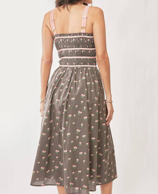 Trendsi - Davi &amp; Dani Vestido Midi com Corpete e Fita de Veludo Contrastante