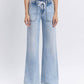 Flying Monkey - HIGH RISE DRAWSTRING WAISTBAND WIDE LEG JEANS