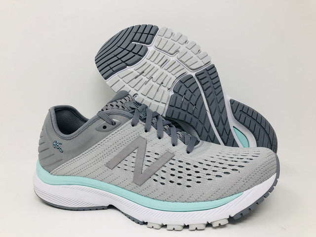 Tênis de corrida feminino New Balance 860 v10, aço/reef, tamanho 6, 2E (XW), EUA