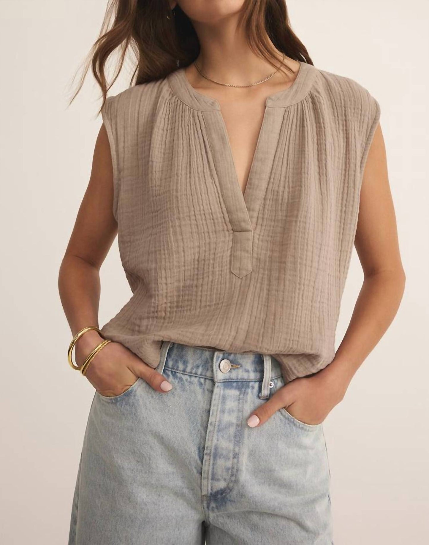 Z Supply - Cliffside V-neck Airy Gauze Top