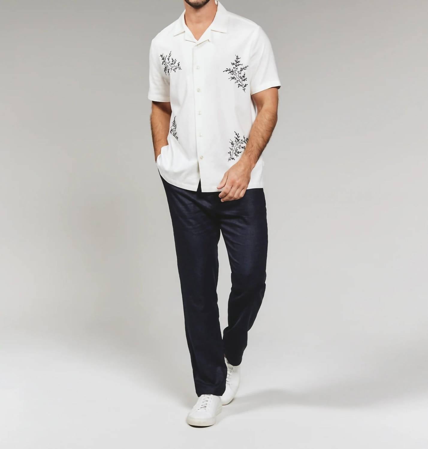 7Diamonds - Heath Linen Camp Shirt