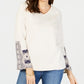 & Co Embellished Sleeve Cotton Sweatshirt