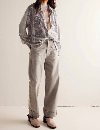 Camisa de botões Free People - Disco Margarita