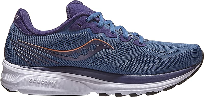 Tênis de corrida Saucony Ride 14 feminino, meia-noite/cobre, tamanho 5,5 B(M) EUA