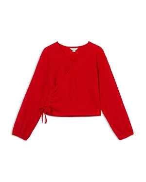 Girls Wrap Knit Top - Big Kid