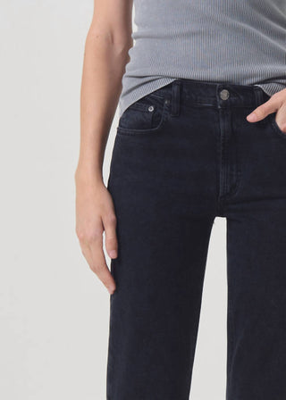 Agolde - Calça Curta Reta Kye Cintura Média