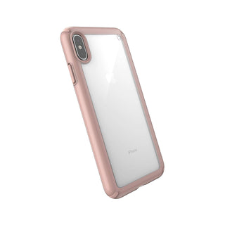 Speck Presidio Show projetado para capa Impact iPhone Xs Max - Transparente/Ouro Rosa