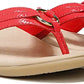 Sandálias femininas Vionic Tide Aloe Toe Post Poppy Crinkle Patent tamanho 6 B(M) EUA