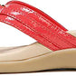 Sandálias femininas Vionic Tide Aloe Toe Post Poppy Crinkle Patent tamanho 6 B(M) EUA