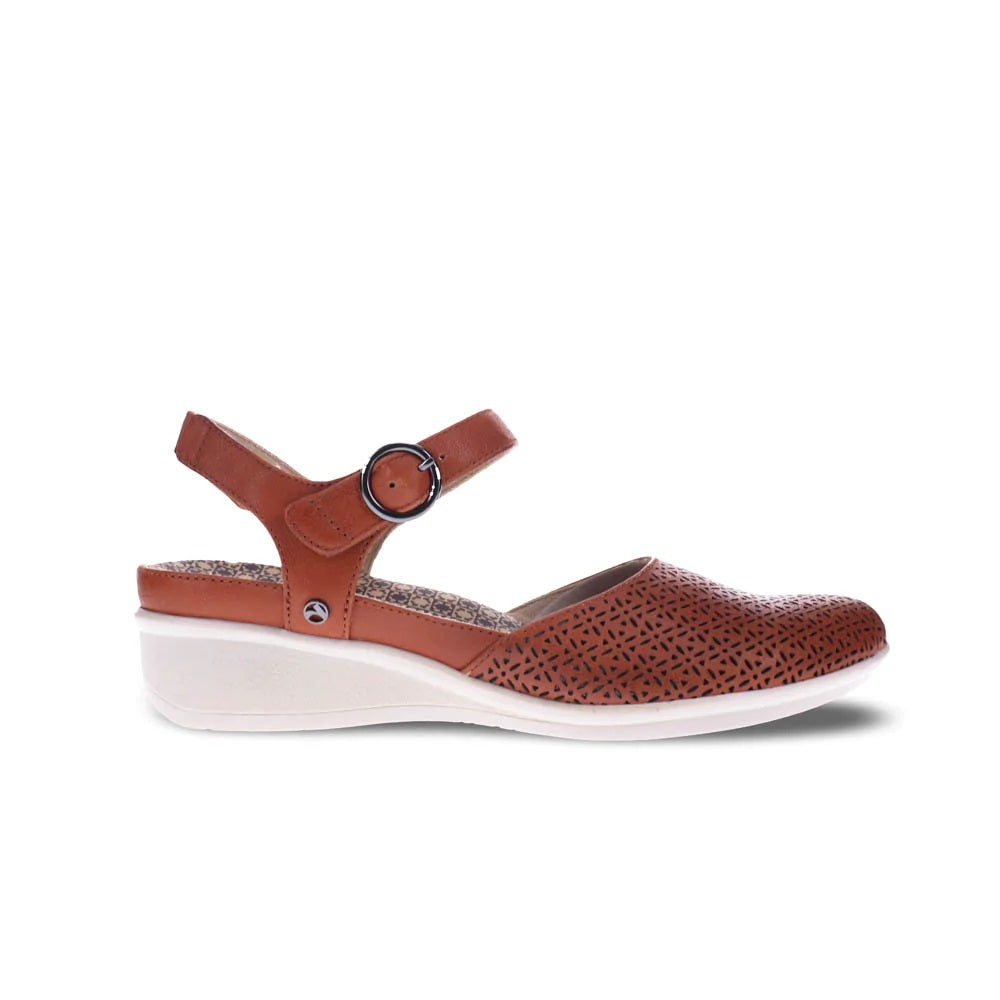 Sandálias femininas Revere Calabria com bico fechado, tamanho 9, Cognac, tamanho M, EUA