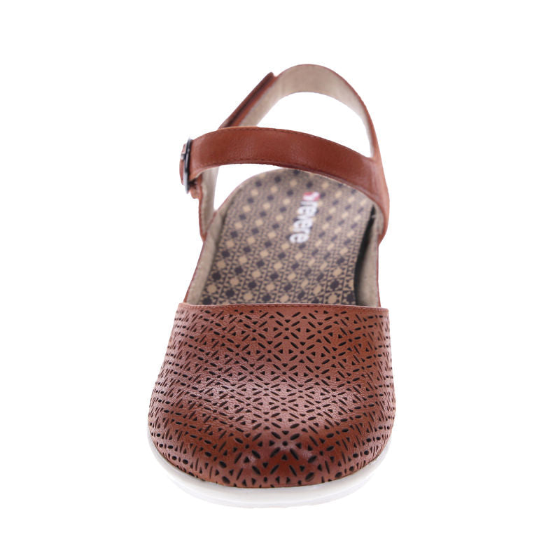 Sandálias femininas Revere Calabria com bico fechado, tamanho 9, Cognac, tamanho M, EUA