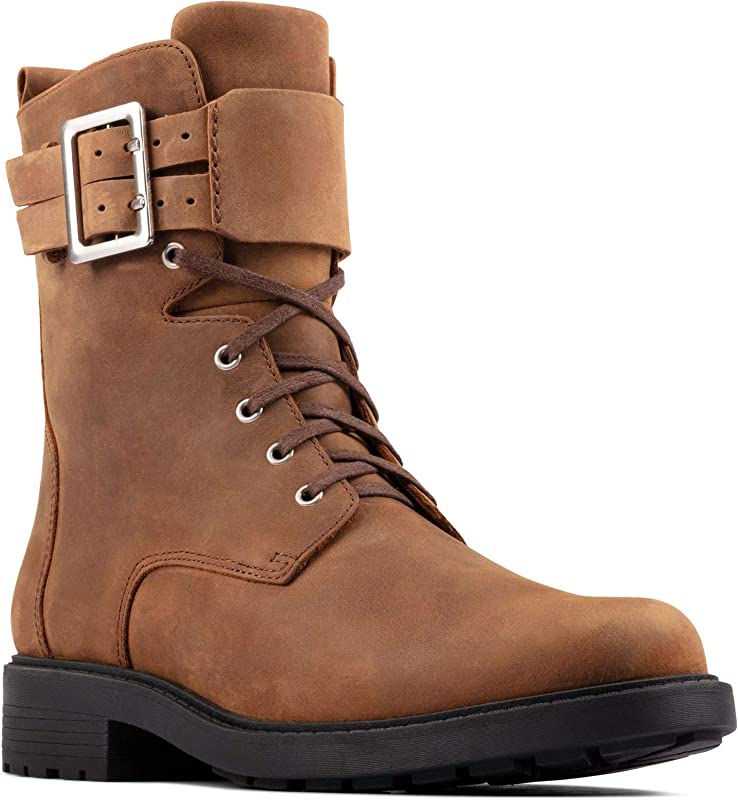 Botas de couro Clarks Orinoco 2 Lace para mulheres, marrom, tamanho 9,5 B(M) EUA