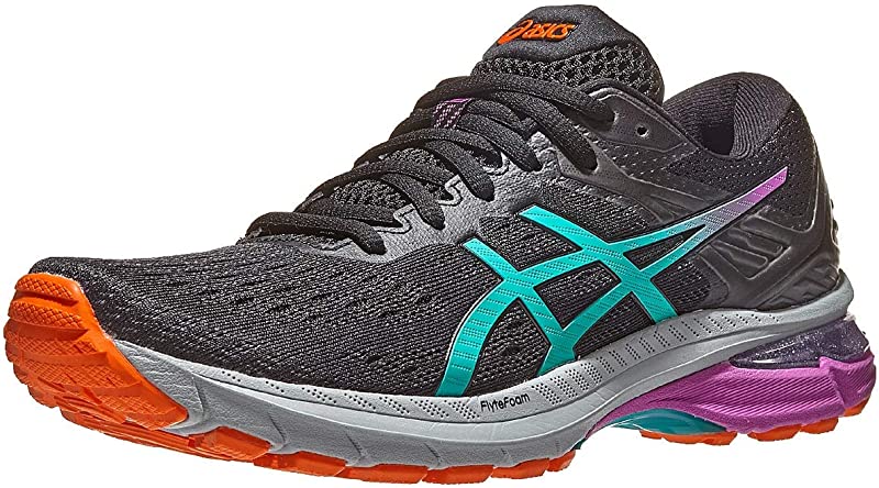Tênis de corrida de trilha ASICS GT-2000 9 feminino, preto/jóia do Báltico