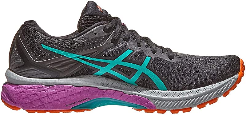 Tênis de corrida de trilha ASICS GT-2000 9 feminino, preto/jóia do Báltico