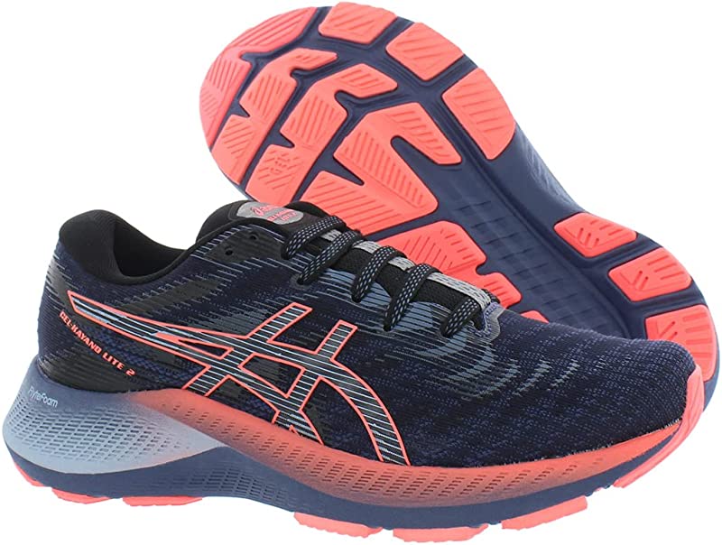 Tênis de corrida feminino ASICS Gel-Kayano Lite 2 Thunder Blue/Coral