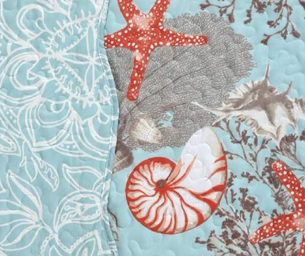 Conjunto de colcha reversível de 3 peças em mistura de algodão