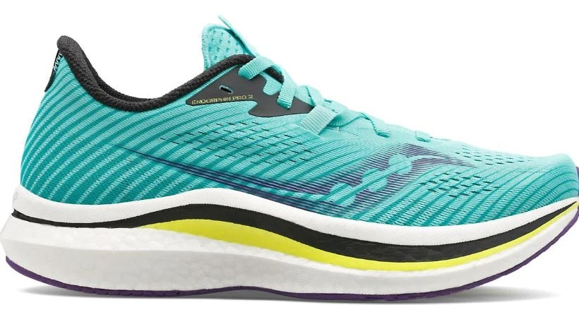 Tênis de corrida Saucony Endorphin Pro 2 feminino Cool Mint/Acid