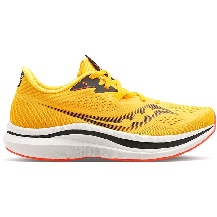 Tênis de corrida Saucony Endorphin Pro 2 masculino VIZIGLD/VIZIRED tamanho 11 D(M) EUA