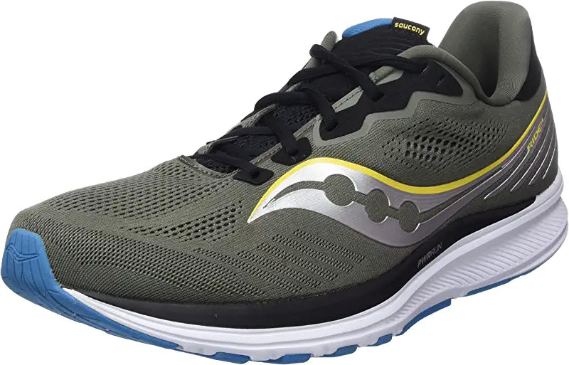 Tênis de corrida Saucony Ride 14 masculino, ROCKFACE/Topaz, tamanho 9 D(M) EUA
