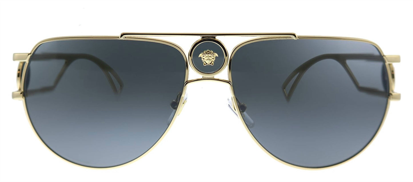 Versace - Aviator Metal Sunglasses with Grey Lens