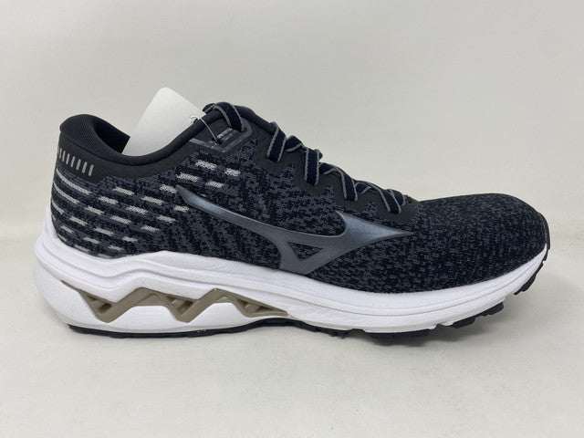 Tênis de corrida Mizuno Wave Inspire 17 Knit feminino, preto/platina, tamanho 7 B(M) EUA