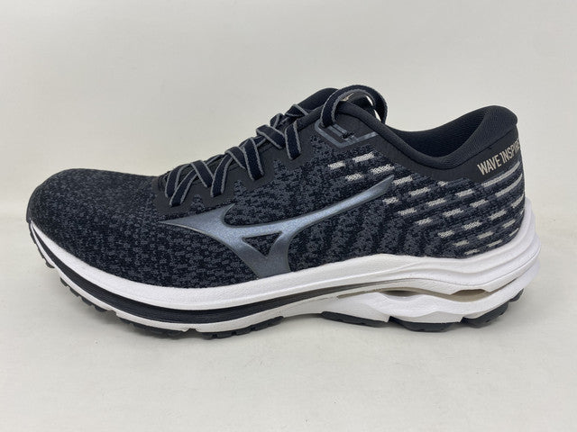 Tênis de corrida Mizuno Wave Inspire 17 Knit feminino, preto/platina, tamanho 7 B(M) EUA