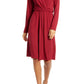 Women's Fraiche By J Long Sleeve Faux Wrap Dress, Size Medium - Red