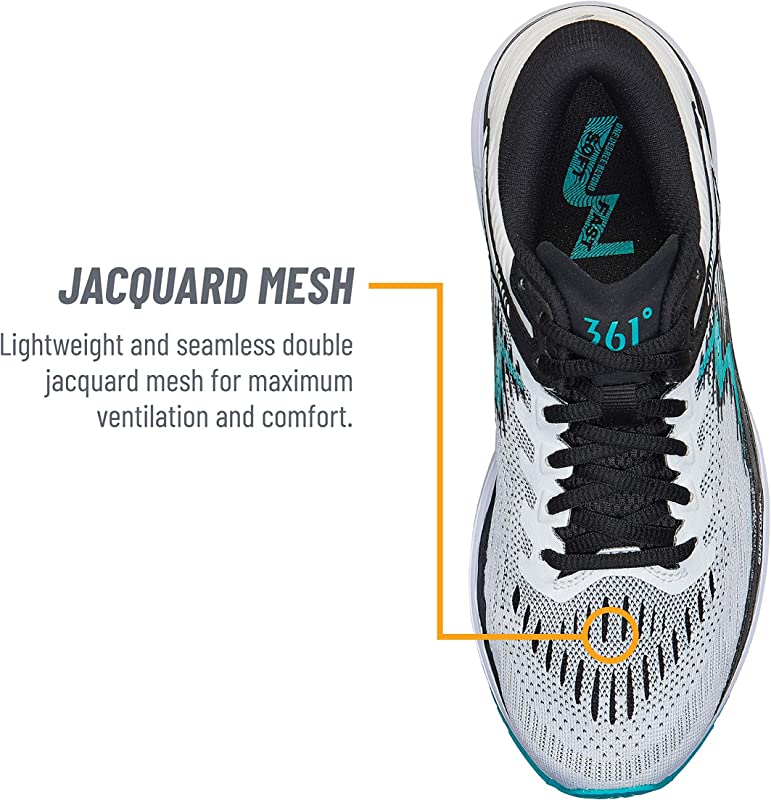 Tênis de corrida 361 Degrees Sensation 4 feminino, preto, tamanho 10 B(M) EUA