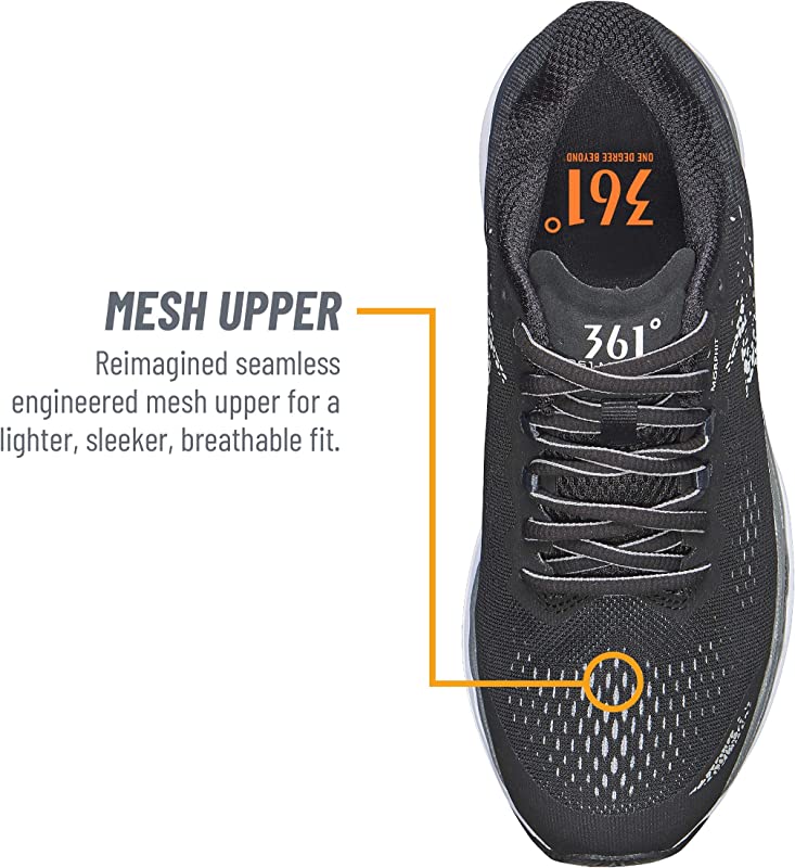 Tênis de corrida masculino Meraki 3 da 361 Degrees, preto, tamanho 8,5 D (M) EUA