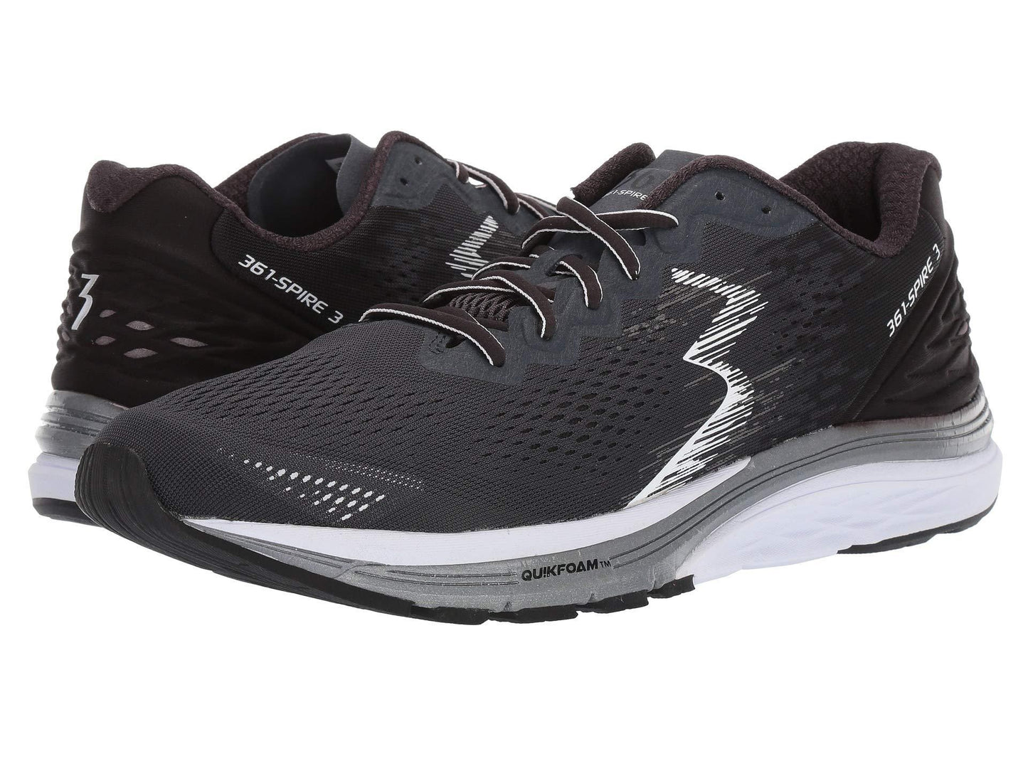 Tênis de corrida masculino 361 Degrees Spire 4, preto, tamanho 10 D(M) EUA